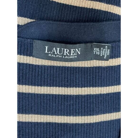 Lauren Ralph Lauren Women's Sweater Cardigan 2-Pcs Set Tank Top 2XL Blue Striped - Picture 11 of 13